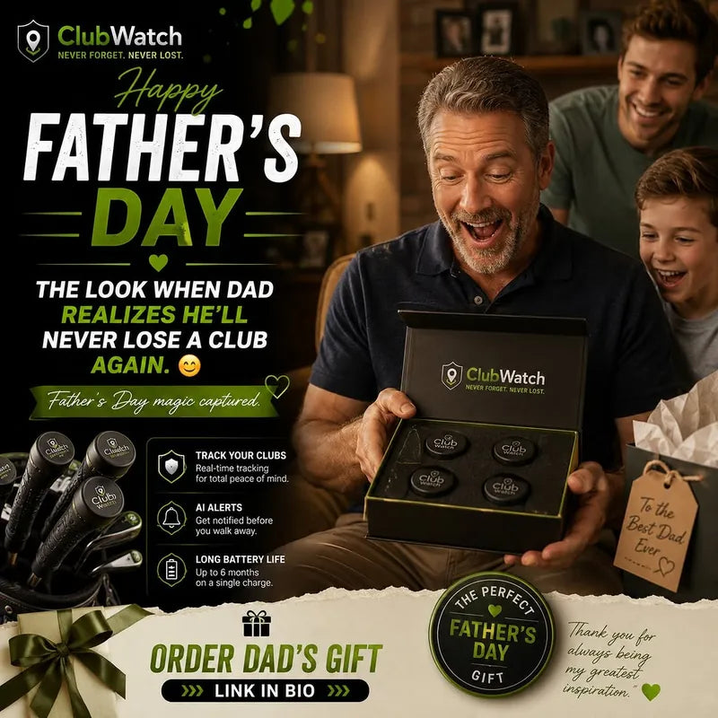 The look when Dad realizes he'll never lose a club again.